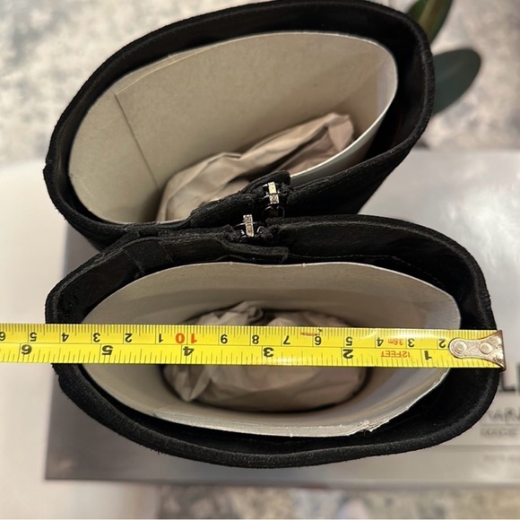 Aquatalia Sturdy Black Wedge Heeled Tall Boots - Picture 9 of 10